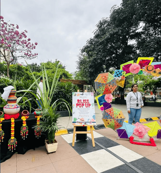 Welcome to the world of Bliss! 🌟 Step through our colorful arches and experience a shopping paradise like no other. #FestivalVibes #Decorations #TraditionalArt #BlissPopUp