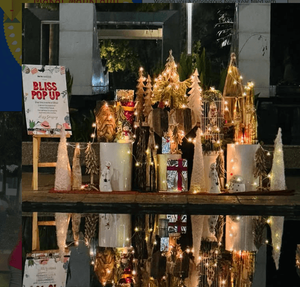 Making the holiday season extra magical! 🎄✨ Our cozy Christmas-themed pop-up setup reflection. Wishing everyone a festive, joy-filled season. #HolidayPopUp #ChristmasDecor #FestiveVibes #BlissPopUp